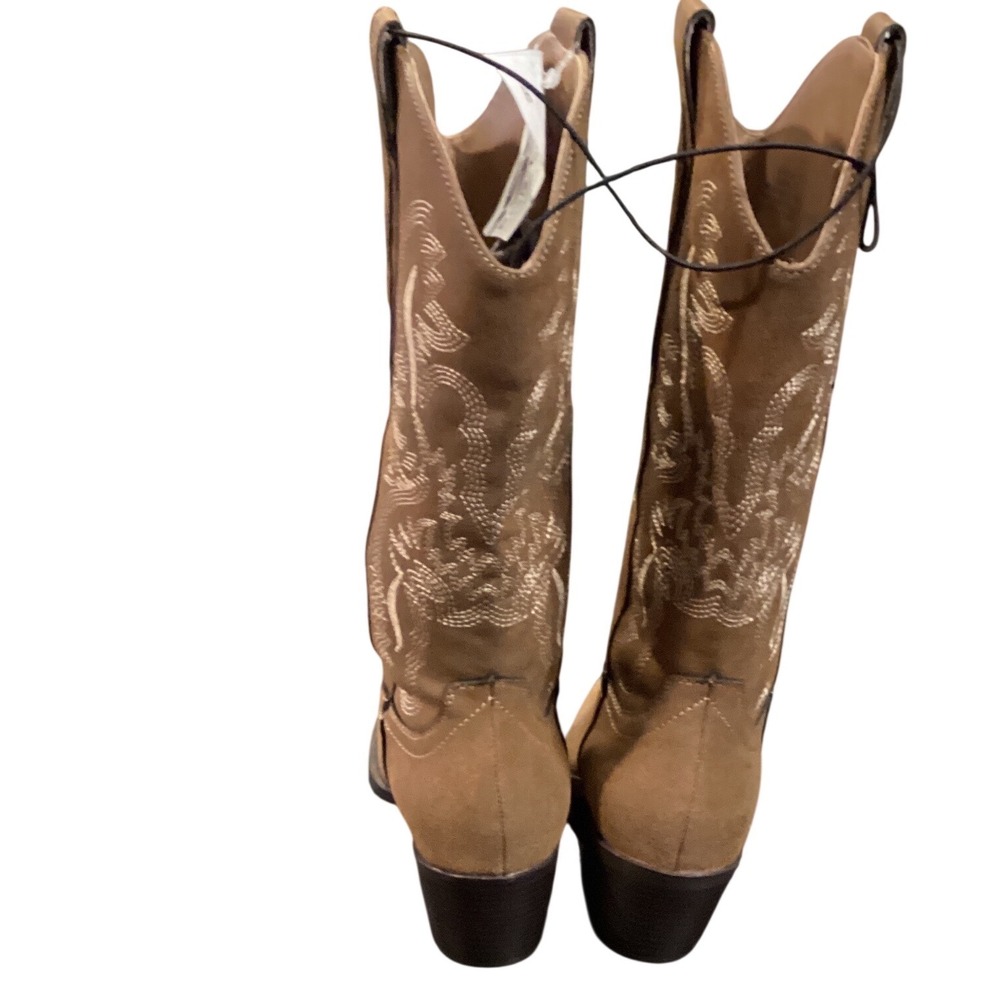 Me Too Womens Brown Western Cowboy Boots Embroidered Pointed Toe Block Heel Sz 6 - Picture 5 of 5